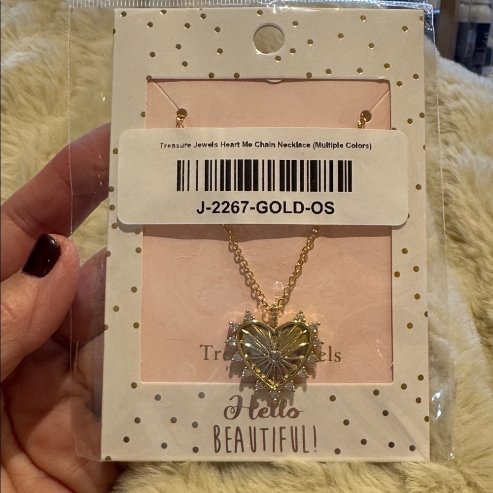 Treasure Jewels “Heart Me” Gold Heart Necklace with 18” Chain NWT - Picture 2 of 7